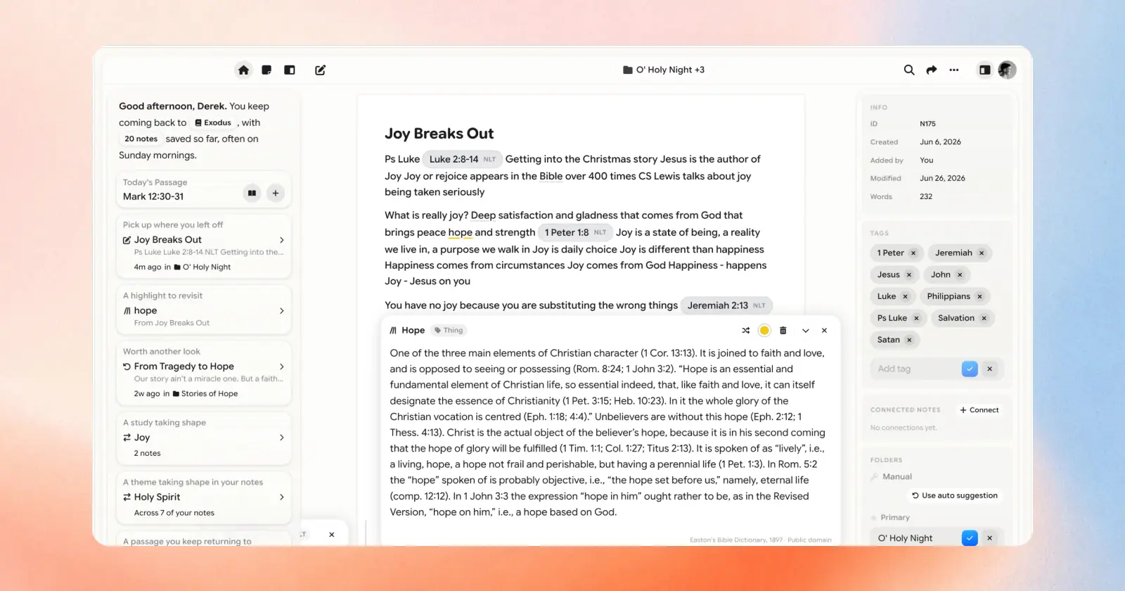 Harvous: la app de notas para estudiar la Biblia